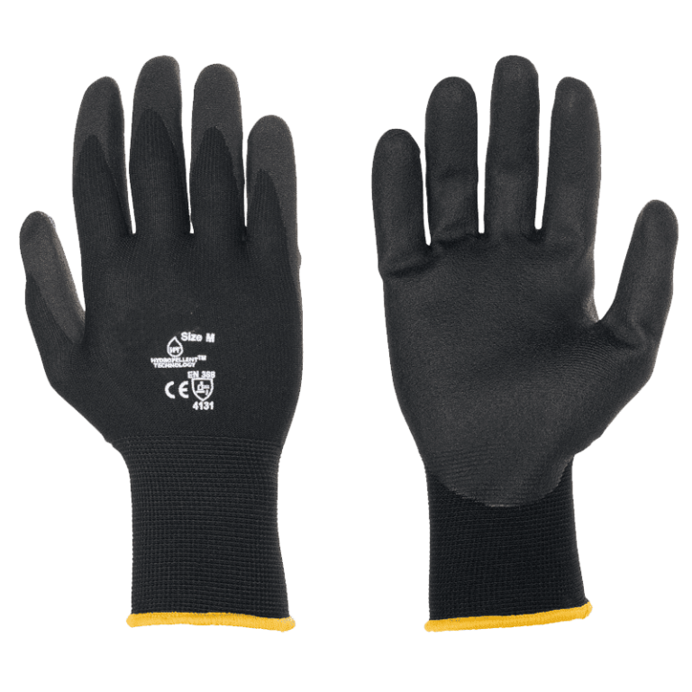 Palm Coated Black Gloves